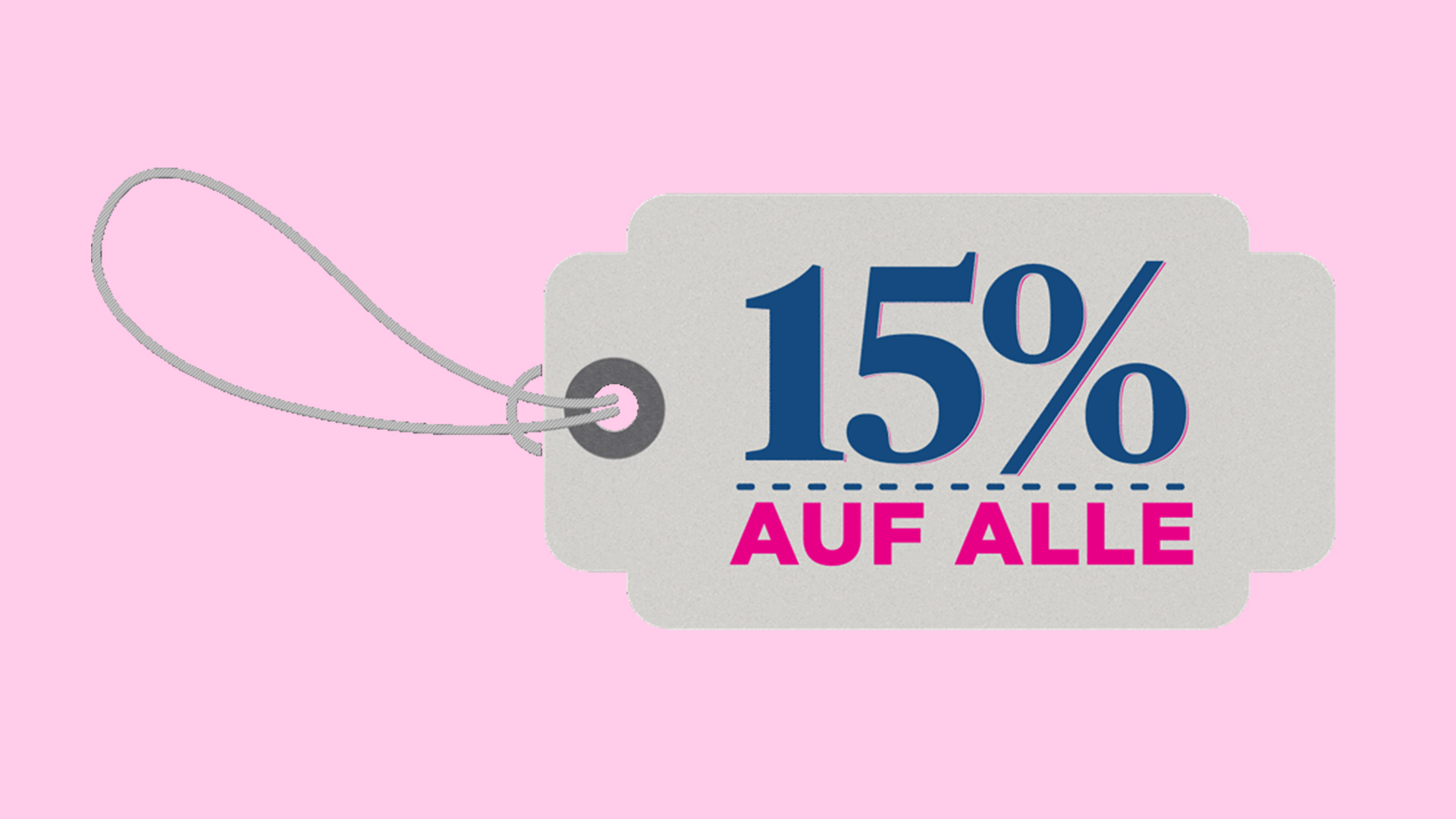 Preisschild 15 Prozent auf alle