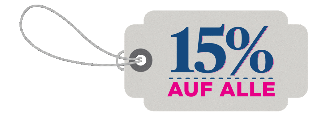 Animation: Preisschild 15 Prozent auf alle